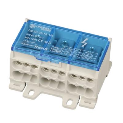 China 125A Electrical Power Distribution Plate Industrial Electrical Rail Terminal Connector for sale