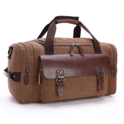 China CHANGRONG Durable Custom Brown Canvas Weekend Overnight Travel Bag for sale