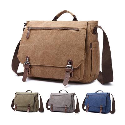 China CHANGRONG Waterproof And Durable Custom Satchel Business Briefcases Canvas Retro Casual Messenger Bag For Men for sale