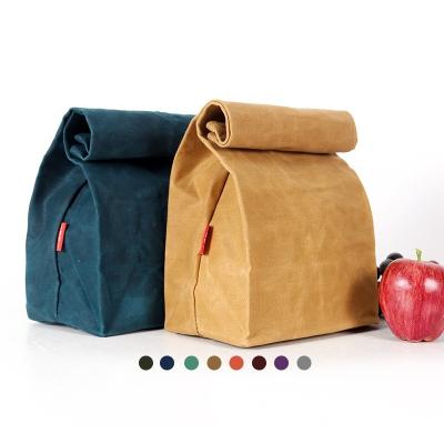 China CHANGRONG Eco Cotton Fabric Adult Women Waterproof Biodegradable Custom Organic Reusable Men Insulated Waxed Canvas Lunch Bag for sale