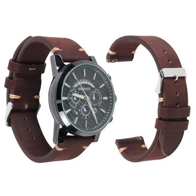 China CHANGRONG Unisex Custom Leather Quick Release Watch Strap Men for sale