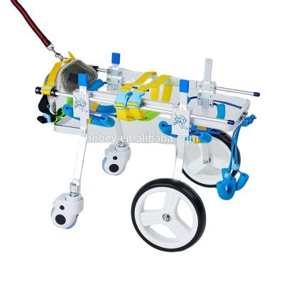 China Wholesale High Quality Aluminum Adjustable Pet Four Wheel Wheelchair For Quadriplegic Dogs And Disability Cats S for sale