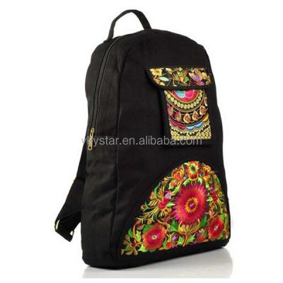 China Unisex Black Canvas Backpack Wayuu Mochila Bags for sale