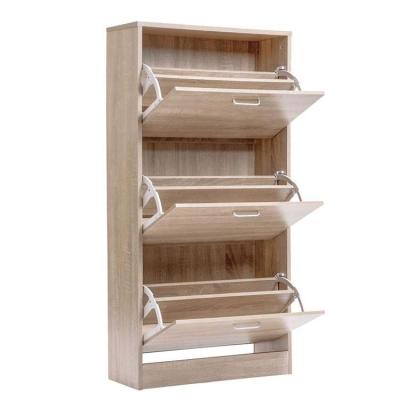 China Wooden Shoe Rack Hallway Modern Design Storage Shoe Cabinet with Clothes Hook for sale