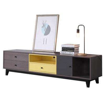 China Eco-friendly China Modern Simple Tabletop Combination Panel Colored Melamine TV Stand for sale