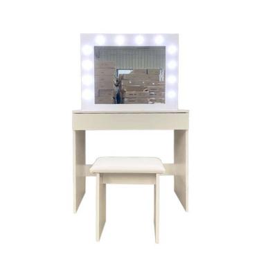 China Storage evergreen wood dressing table designs luxury melamine with mirror and white modern dressing table set for bedroom for sale