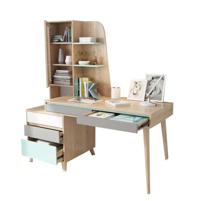 China Modern Design Easy Assembled Colorful Bookcae And Side Cabinet Combination Computer Standing Desk for sale