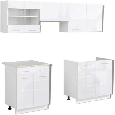 China Cheap modern black and white modern commercial chipboard china birch beech wood sideboard set for sale