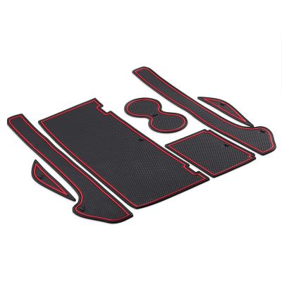 China 2017-2021 Environmental Friendly And Odorless Anti-Slip Door Slot Mat 7 Pcs Tesla Model X Interior Door Pad Cup Dust Mats Water Coaster Non-Slip for sale