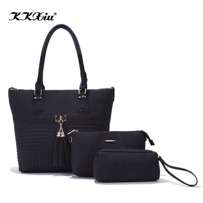 China 3 in 1 Yiwu Ladies Bags Fashion Brand ODM Manufacturer PU Leather Bags Gorgeous Famous Handbags Women Tote Bags Made in China for sale