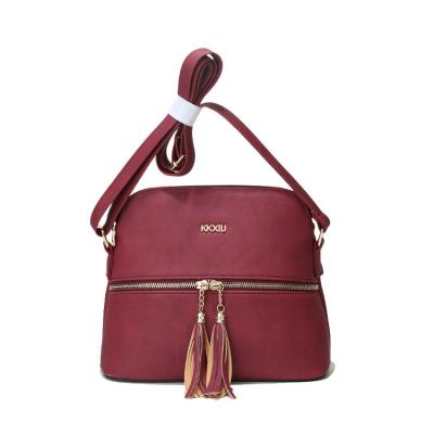 China Embossed Woven Medium Pattern Amazon Cross - Body Bag With Tassel And Zipper Pocket for sale