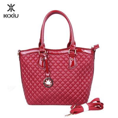 China High Quality Stitched Pattern Stitched Custom Printed PU Tote Bag With Zipper Wholesale for sale