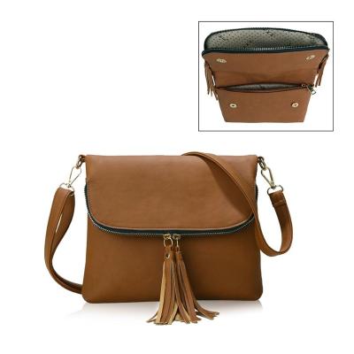 China Elegant Fashionable Tassel Bag Tassel Sling Pu Leather Ladies Shoulder Women Cross - Body Bags for sale