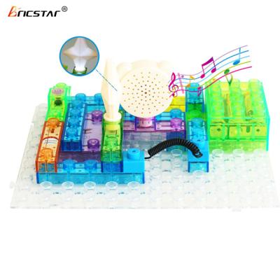 China Toy Bricstar diy volume production FM radio adjustable electronic building kits, large school educational building block toys with lights for sale