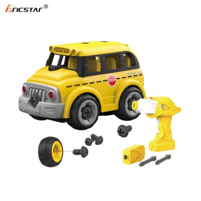 China Bricstar hot sale diy assembly educational rc toy car remote control/remote control drill power realistic sound take apart blocks vehicle toy for sale