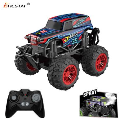 China Hot Selling RC Hobby Bricstar Amazon 2.4G Spray Stunt Remote Control Off-Road Car 360 Turning Monster RC Truck with Light and Music for sale