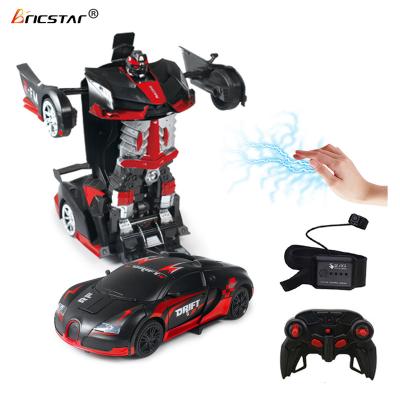 China RC Model Bricstar New Arrival 1/12 Gesture Control 360 Rotation Stunt Robot Watch One Button Deformation Control Robot Toy for sale