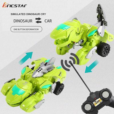 China New Arrival Remote Control 2 in 1 Deformation RC Robot Dinosaur Car Toy with Light and Sound for sale