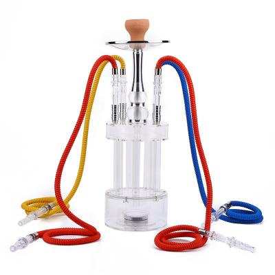 China Simplicity Hookah Cylinder Acrylic Multi-column Transparent Bar Hookah Shisha Gatling Shisha for sale