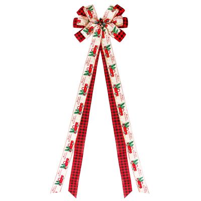 China Red Wired Velvet Bows for Christmas Decoration Hot Wired Ribbon Bows Free Sample for sale