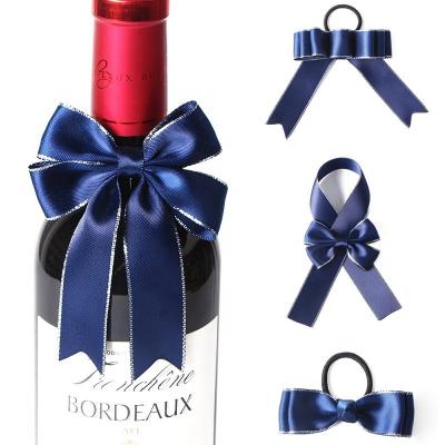 China Handmade Satin Grosgrain Ribbon Bow for Neck Bottle Wrapping Eco-friendly and Stylish for sale