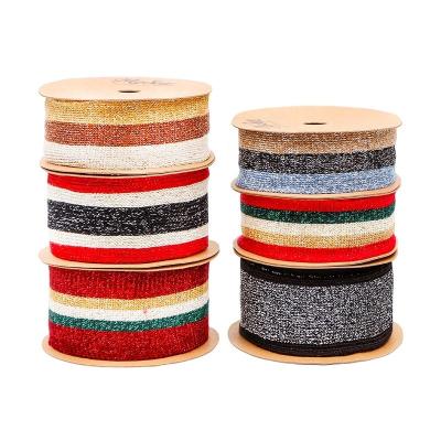 China 2.6cm Width MSD 2023 Supply Striped Knit Jacquard Ribbon Featured Clothing Accessories for sale