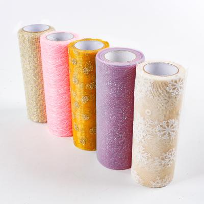 China Customizable Tulle Mesh Fabric Roll Ribbon Solid Color for DIY Party Decoration Projects for sale