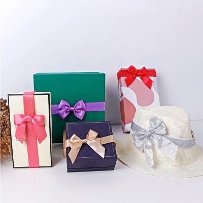 China Polyester Satin Ribbon Material Self Adhesive Gift Box Bows for Customized Decoration for sale