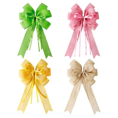 China Easter Solid Color Burlap Bows in Jute/Polyester Perfect for Festive Celebrations for sale