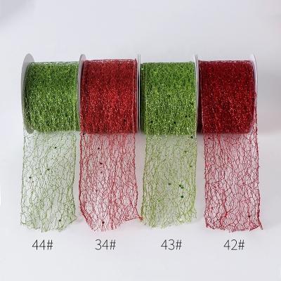 China Sustainable MSD Sequined Mesh Wire Edge Ribbon for Christmas Day Valentine's Day for sale