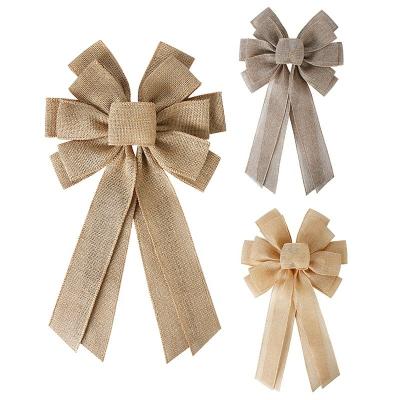 China Polyester MSD Christmas Bow Burlap Ribbons Bow For Decoration Custom Made Design for sale