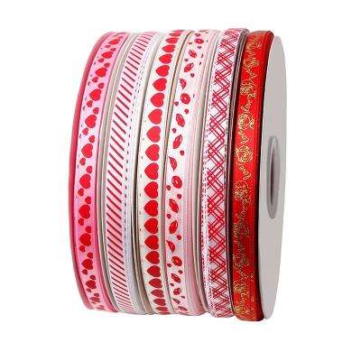 China Custom Gift Ribbon for Valentine's Day RIBBONS Style Single Face 9mm Printed Ribbon for sale