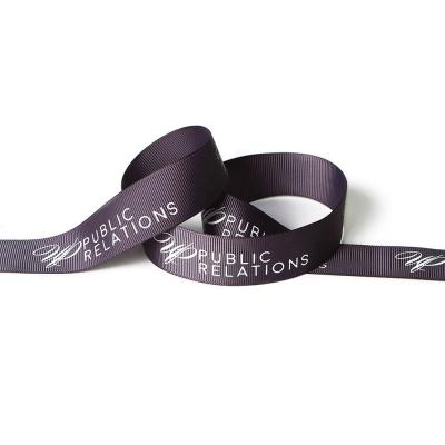 China Custom Logo Printed Grosgrain Ribbon for Personalized Gifts and Branding for sale