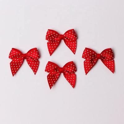 China Support 7 Days Sample Order Lead Time Polka Dot Printed Handmade Fabric Ribbon Bows for sale