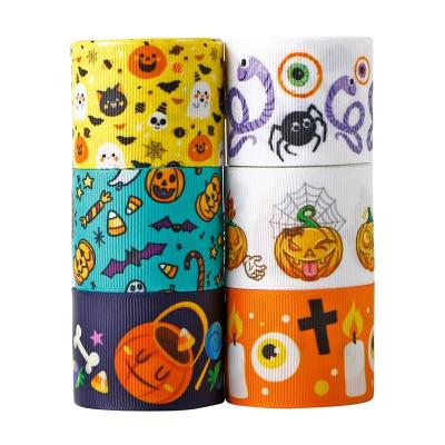 China Halloween Pattern Grosgrain Ribbon Bulk for Customized Hair Bows and Party Supplies for sale