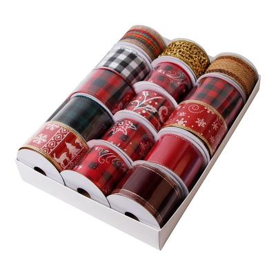 China MSD OEM 2-1/2 Inch Red Plaid Burlap Stof Bedraad Rand Lintjes voor Vakantie Decoratie Te koop