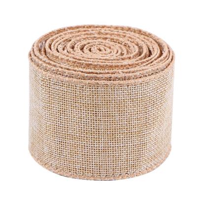 China Double Face Style 63mm Custom Jute Ribbon Personalized Christmas Ribbon for Decoration for sale