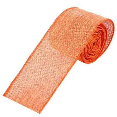 China Eco-Friendly Wire Burlap Ribbon Perfect for Customers' Requirements and Holiday Crafts for sale