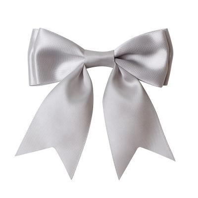 China MSD Self Adhesive Ribbon Bow for Wine Bottles Customized Grey Polyester Satin for sale