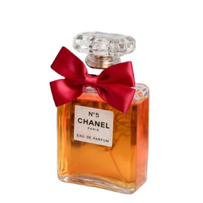 China Red Satin Ribbon Bow with Elastic Band The Perfect Addition to Your Bottle Decoration for sale