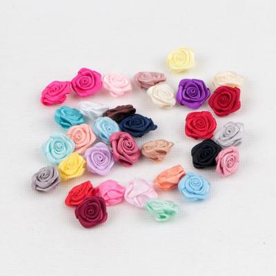 China Garment Decoration Mini Satin Ribbon Bow with Solid Color and 100% Polyester Material for sale