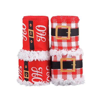 China MSD Ribbon Customized Red Burlap Merry Christmas Printed Ribbon for Christmas Decoration for sale