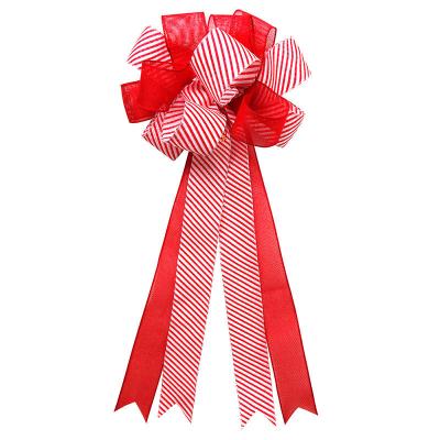 China Luster Style Wedding Ribbon Bow in Red Burlap for Festive Holiday Decoration at Home for sale