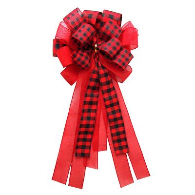 China 33cm*75cm Chinese Red Wired Christmas Bow for Wedding Decoration in Traditional Style for sale