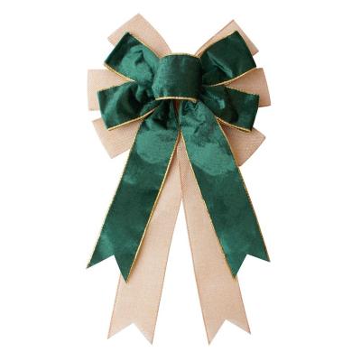 China Customized Pull Bow Handmade Double Wired Christmas Ribbon Bow for Decoration for sale