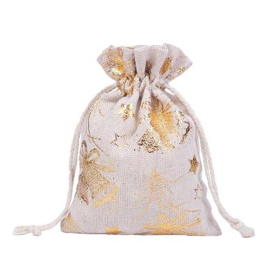 China Christmas Fabric Gift Bags Reusable Cotton Drawstring Durable Eco-Friendly from Suppliers for sale