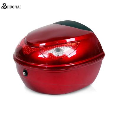 China Fashion 28L High Quality PP Material Baked Paint Motorcycle Trunk Storage Box Big Motorcycle Tail Box Can Fit A Full Helmet for sale