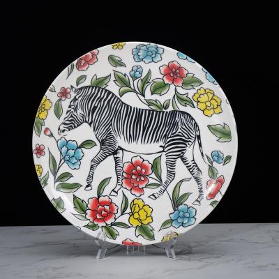 China Viable Wholesale Gold Rim Ceramic Dishes Bone China Dinner Set Charger Dishes Wedding Porcelain Round Dinner Dish for sale