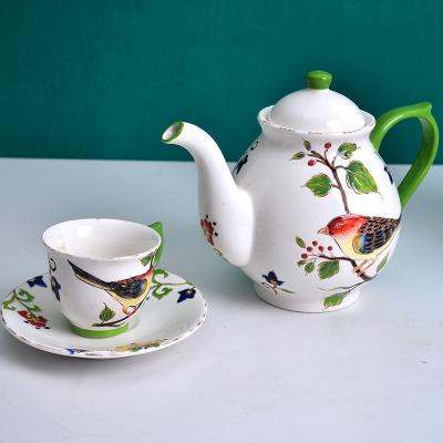 China Viable High Quality Custom Made Restaurant Kitchen Home Hotel Porcelain Unique Teapot Set for sale