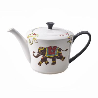 China Factory direct sale British stocked afternoon tea coffee teapot set custom animal pattern ceramic teapot for sale